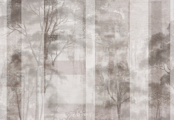 Papier peint  Un paysage forestier subtil aux couleurs beiges