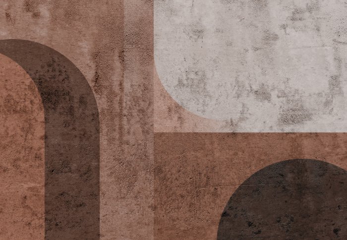 Papier peint  Figures géométriques, composition moderne en bronze