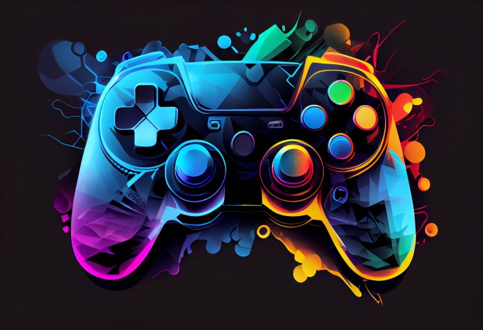 Papier peint  Manette de jeu dans un concept abstrait et coloré