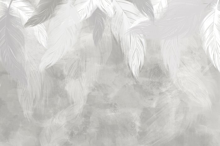 Papier peint  Plumes brillantes dans le style de la peinture sur béton