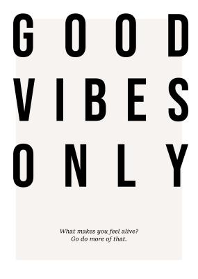 Poster  Bonnes vibrations seulement typographie