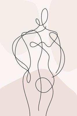 Poster  Minimalistische weibliche Silhouette im Line-Art-Stil