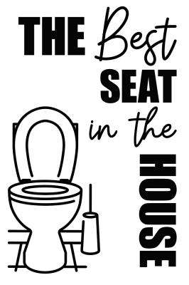 Poster  Motif noir et blanc avec des toilettes et une inscription