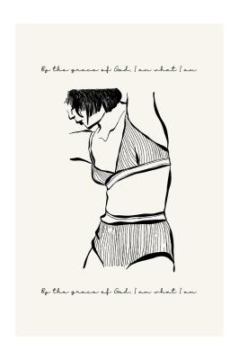 Poster  Silhouette féminine et citation dans un style minimaliste