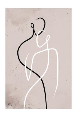 Poster  Silhouettes humaines minimalistes dans le style line art