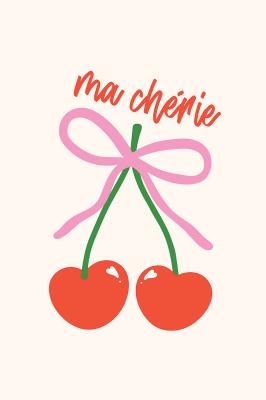 Poster  Cerises avec un ruban rose