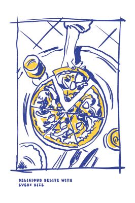 Poster  Illustration moderne avec une pizza