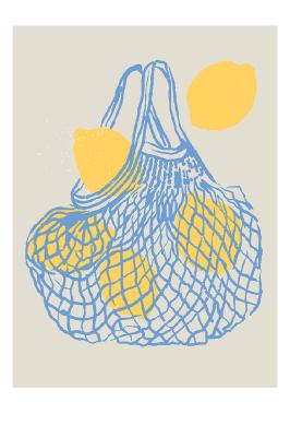 Poster  Citrons dans un filet illustration moderne