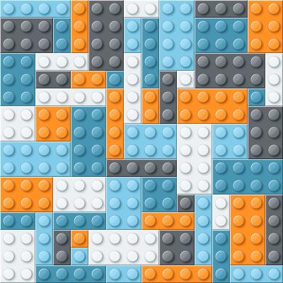 Papier peint à motif  Blocs Lego abstraits colorés en 3D