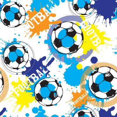 Papier peint à motif  Ballon de football sur fond abstrait coloré