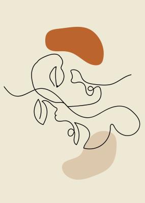 Tableau  Visages minimalistes dans le style line art