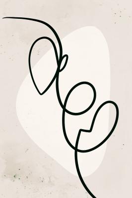 Tableau  Composition moderne avec ligne noire dans un style abstrait