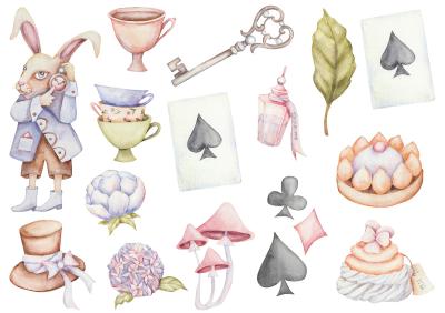 Sticker  Composition féerique du Pays des Merveilles