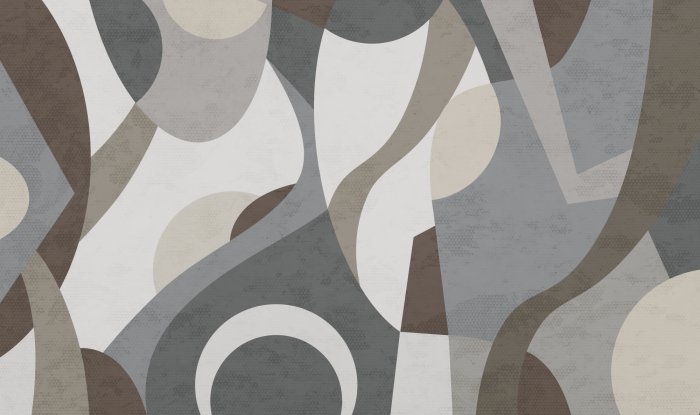 Papier peint  Abstraction géométrique couleurs grises et brunes motif moderne