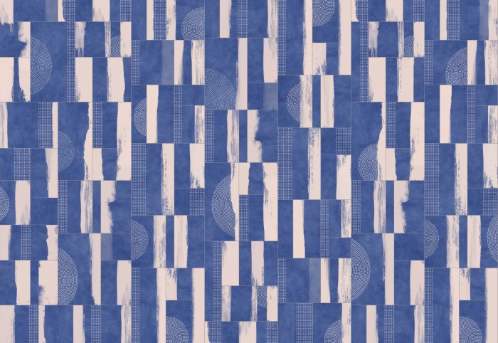 Papier peint  Abstraction géométrique dans des tons de bleu, design moderne