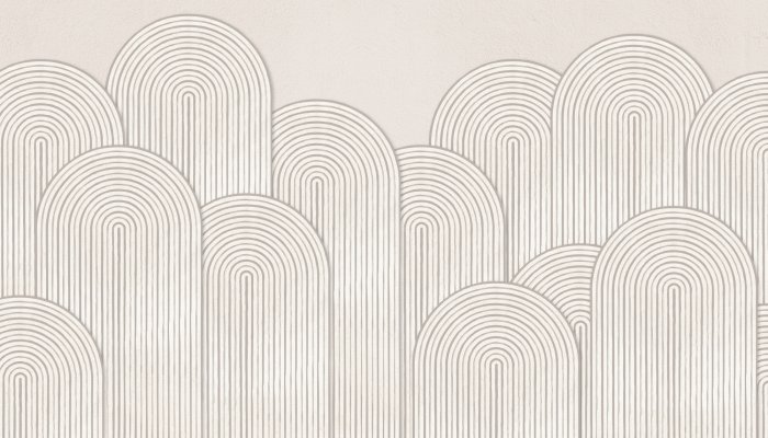 Papier peint  Arcs géométriques motif sur fond en béton beige