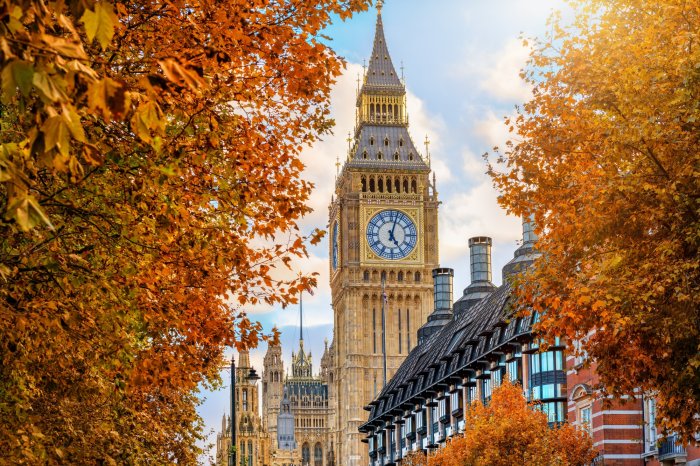 Papier peint  Paysage d'automne avec vue sur Big Ben à Londres