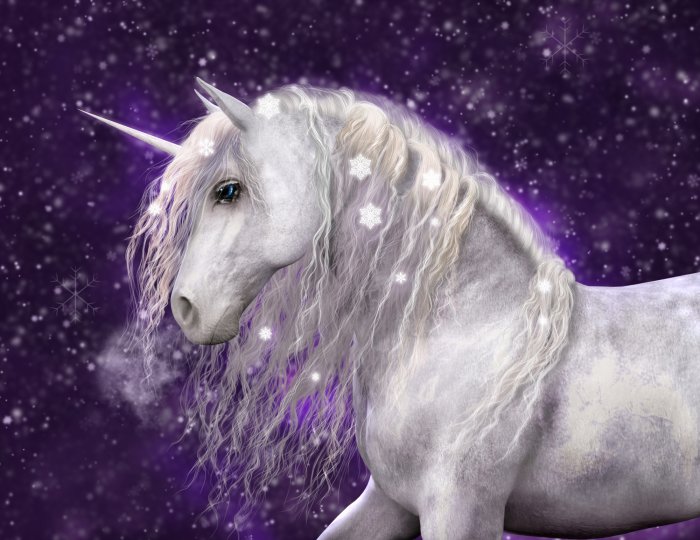 Papier peint  Licorne blanche magique