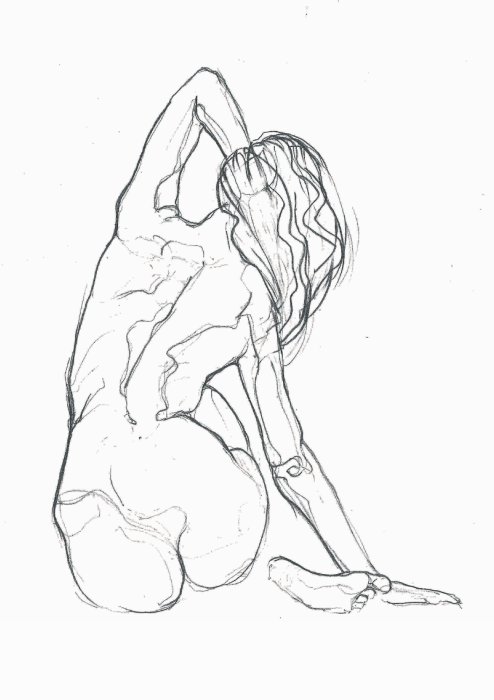 Papier peint  Croquis d'un nu féminin