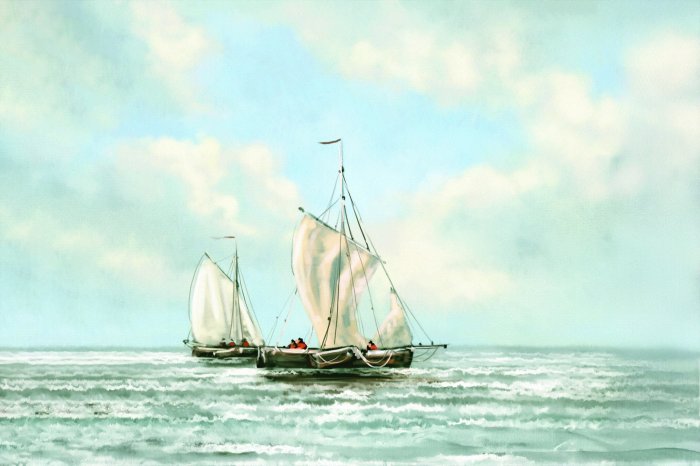 Papier peint  Voiliers sur une mer calme