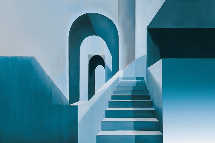 Papier peint  Escaliers dans une composition géométrique minimaliste