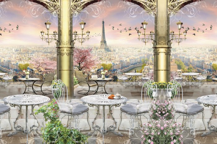 Papier peint  Terrasse historique avec vue sur Paris