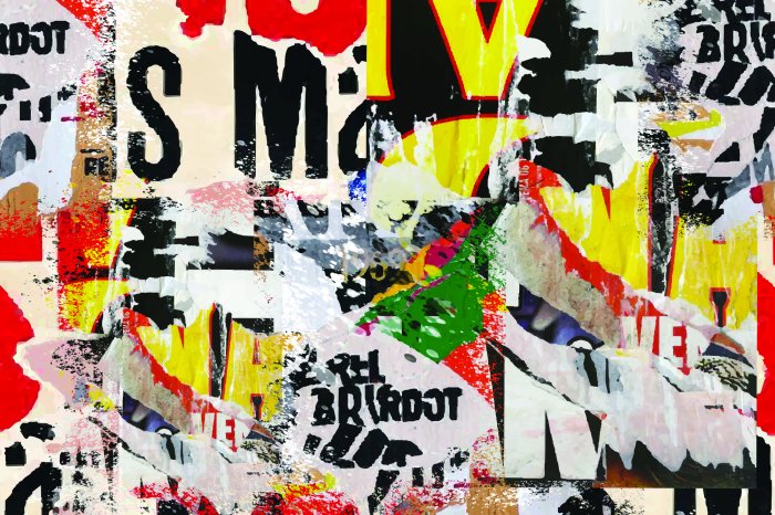 Papier peint  Art de rue coloré en imitation de journal