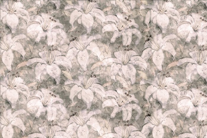 Papier peint  Imitation subtile peinte de fleurs de lys