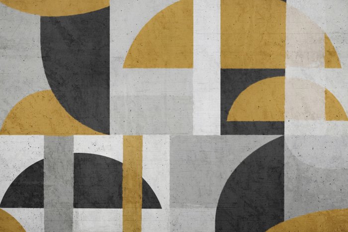 Papier peint  Formes géométriques sur béton