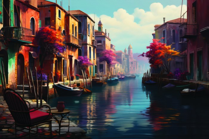 Papier peint  Paysage pittoresque de la ville de Venise