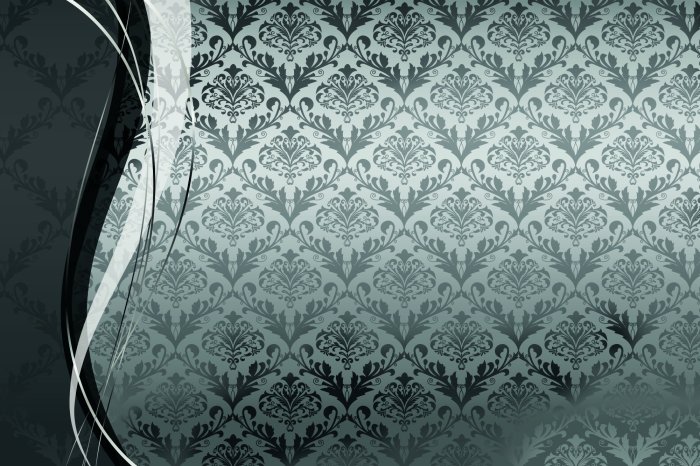 Papier peint  Motif monochromatique de style ornemental