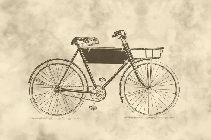 Papier peint  Dessin de vélo style vintage