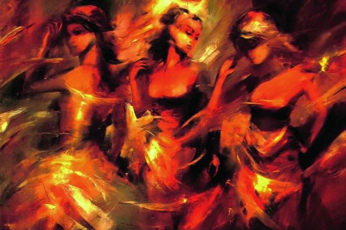 Papier peint  Femmes attirantes en rouge