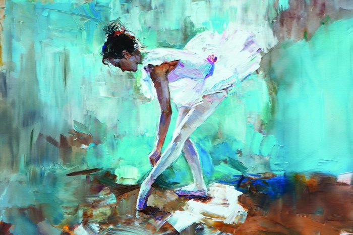 Papier peint  Danseuse peinte à l'aquarelle