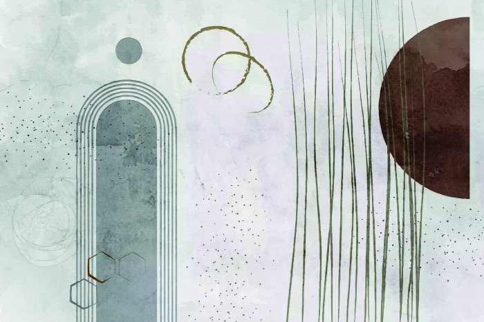 Papier peint  Forme d'arcs et de cercles sur le béton