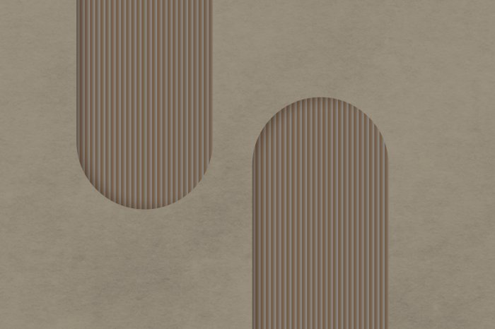 Papier peint  Formes d'arche marron avec des rayures