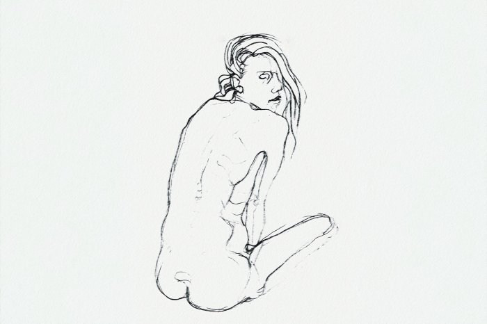 Papier peint  Croquis délicat d'une femme