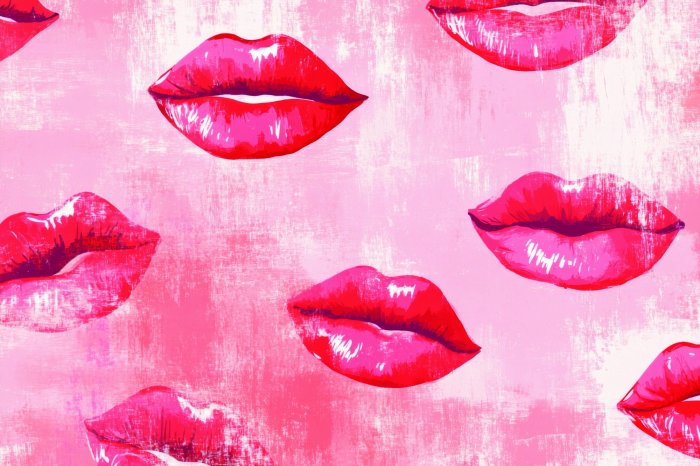Papier peint  Lèvres rouges juteuses