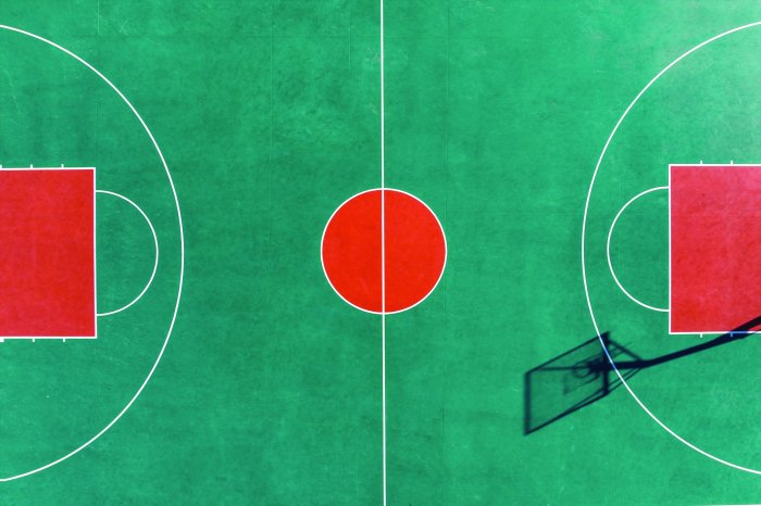 Papier peint  Terrain de basket sportif