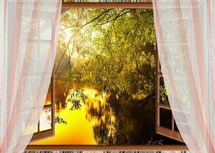 Papier peint  Colorful sunrise view from the window