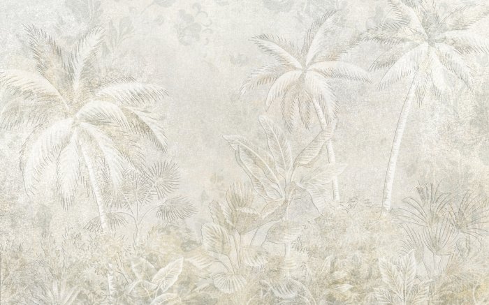 Papier peint  Paysage délicat de palmiers tropicaux