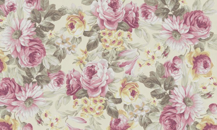 Papier peint  Fleurs de pivoines roses et jaunes en fleurs