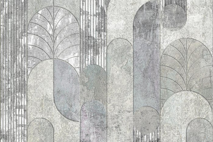 Papier peint  Arches géométriques sur un mur en béton