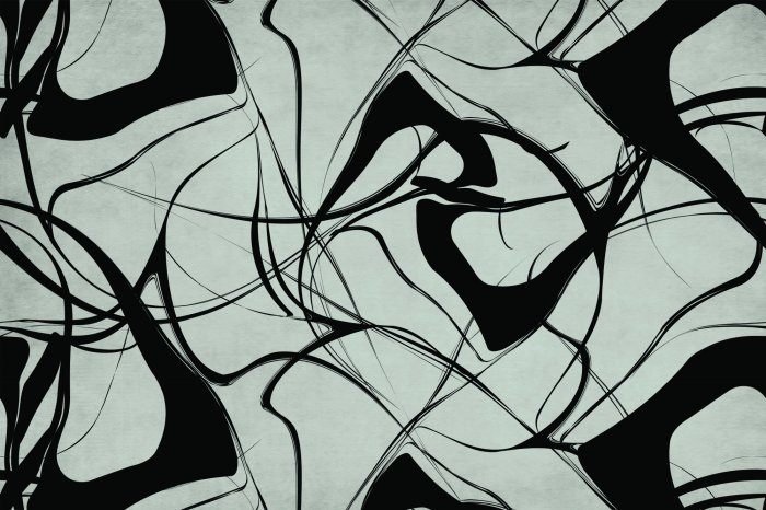 Papier peint  Lignes noires abstraites sur fond gris