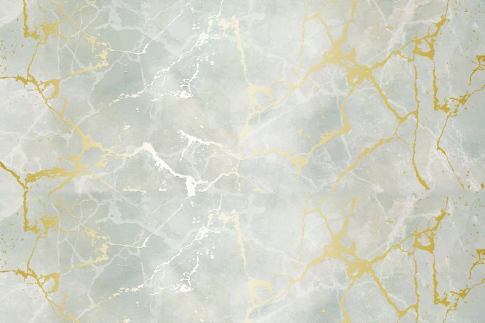 Papier peint  Marbre gris avec ornements dorés