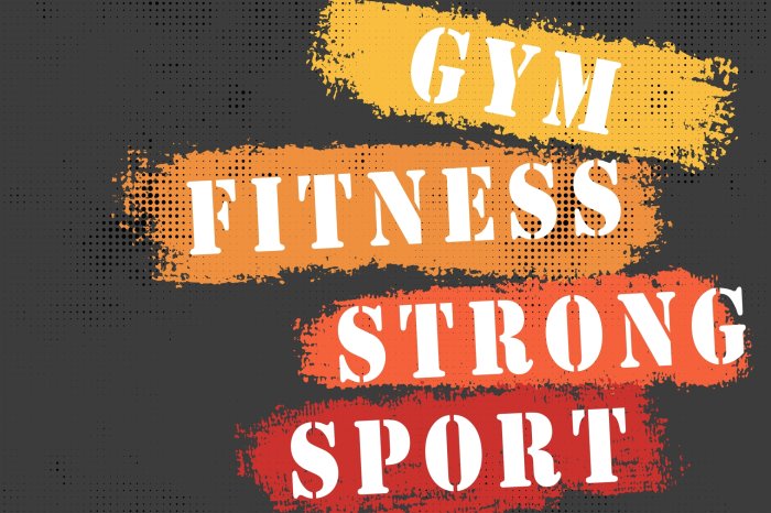 Papier peint  Inscriptions sportives pour la salle de sport