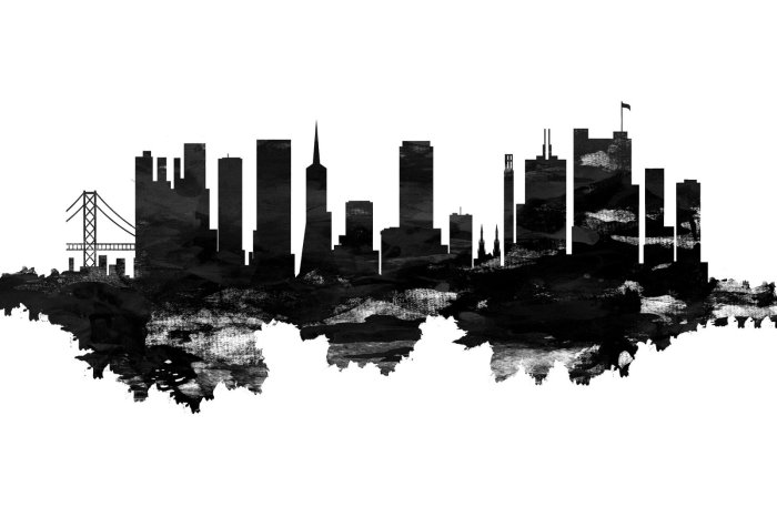 Papier peint  Abstraction en noir et blanc de San Francisco