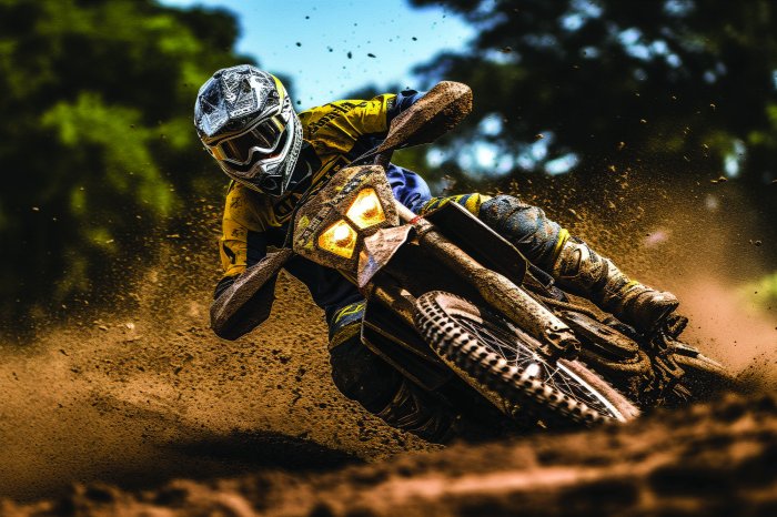 Papier peint  Motocycliste roulant sur le sable