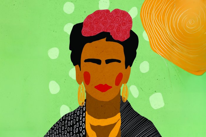 Papier peint  Portrait coloré de la femme Frida Kahlo