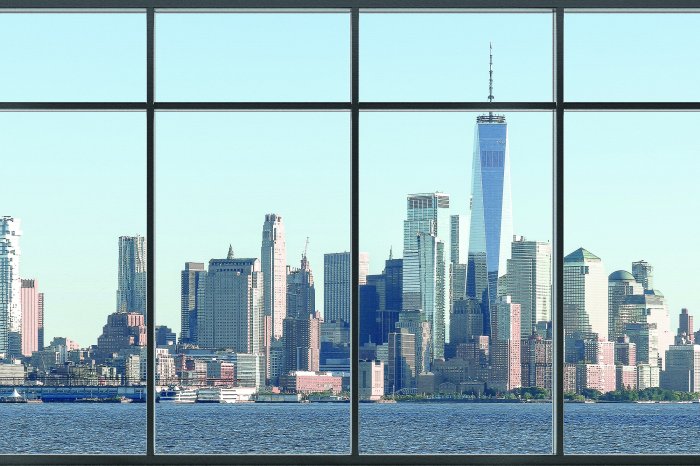 Papier peint  Panorama de New York depuis une fenêtre